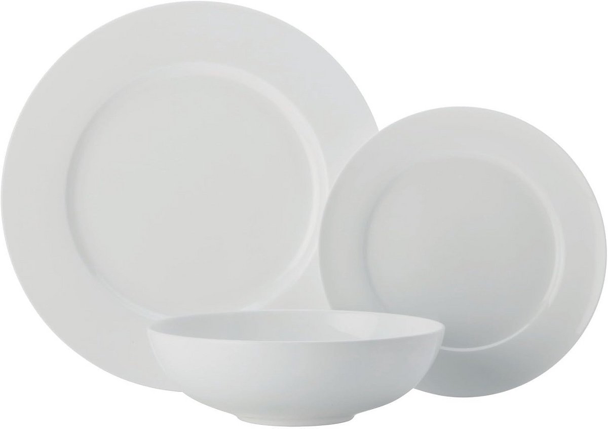 Luxe Wit Servies Set voor 4 Personen - 12 Delig Porselein