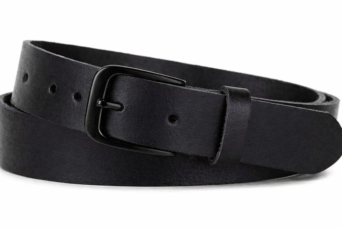 Fana Belts Nette Dames / Heren Riem Leer - Zwarte Gesp - Taillemaat 120 - Grote Maat Riem