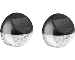 ANMI® Set Van 4 Solar Schuttinglampen Warm Wit - LED Wandlamp Buiten - IP45 Waterbestendig - Lichtsensor Schemersensor - Draadloze Tuinverlichting Voor Schutting Muur Pad Oprit