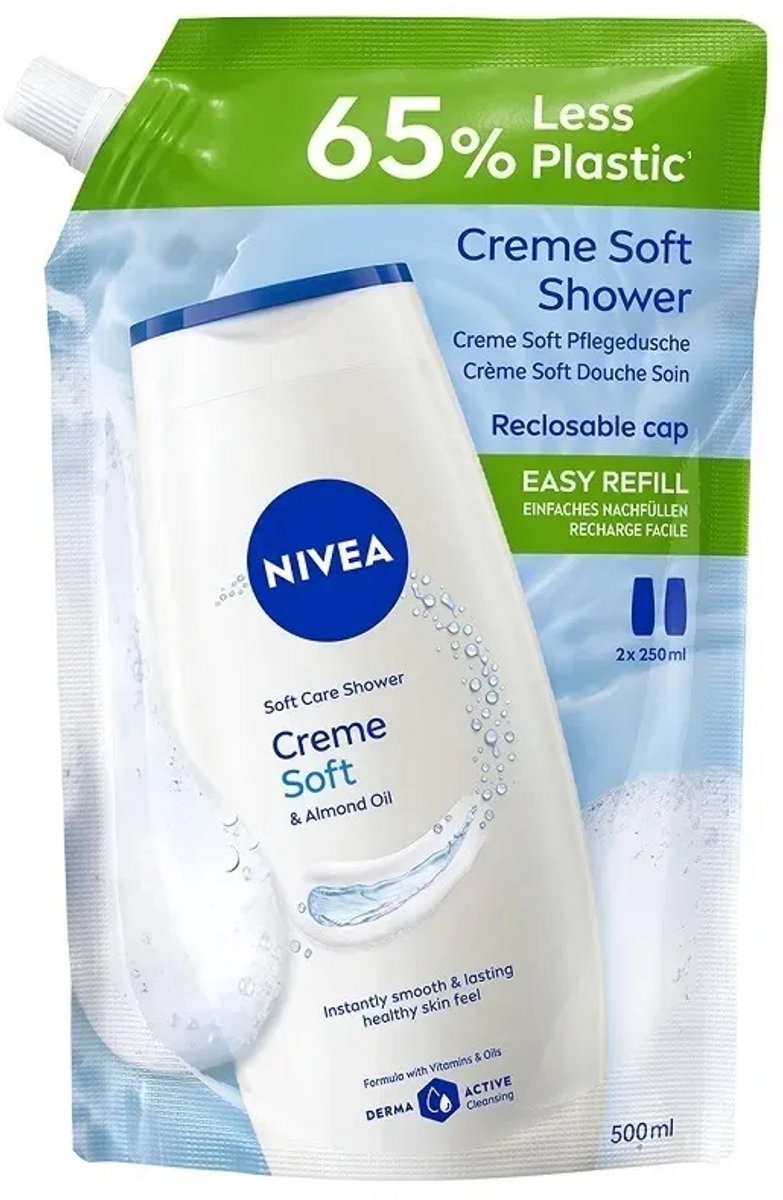 Nivea Creme Soft & Almond Oil Douchegel Navulling (500 ml)