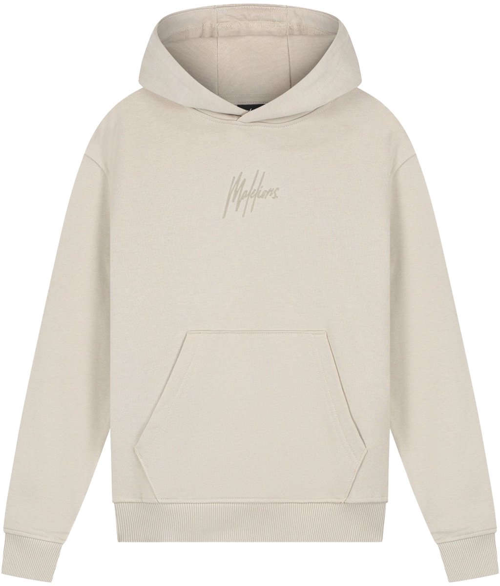 Malelions striped signature hoodie in de kleur ecru.