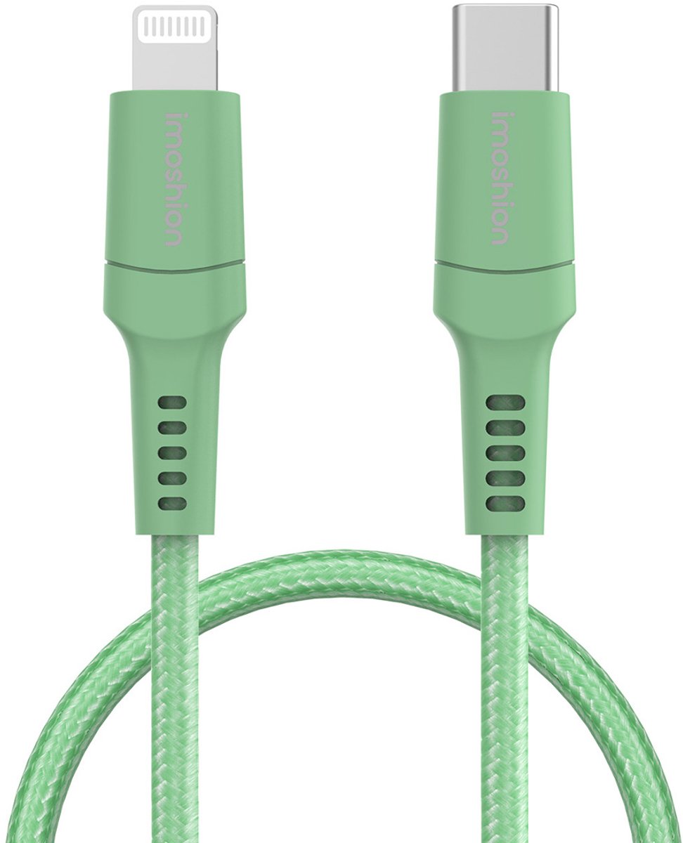 imoshion Kabel - Geschikt voor Lightning naar USB C - 1 meter - Oplader Kabel - Groen