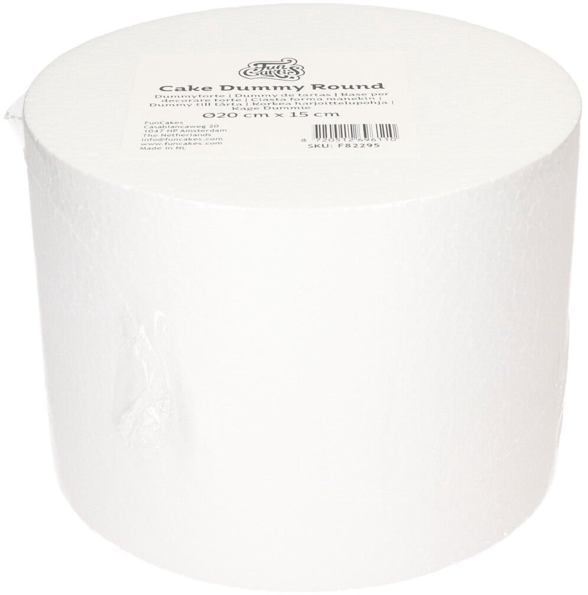 FunCakes Taart Dummy - Piepschuim Blok - Rond - Ø20 cm x 15 cm