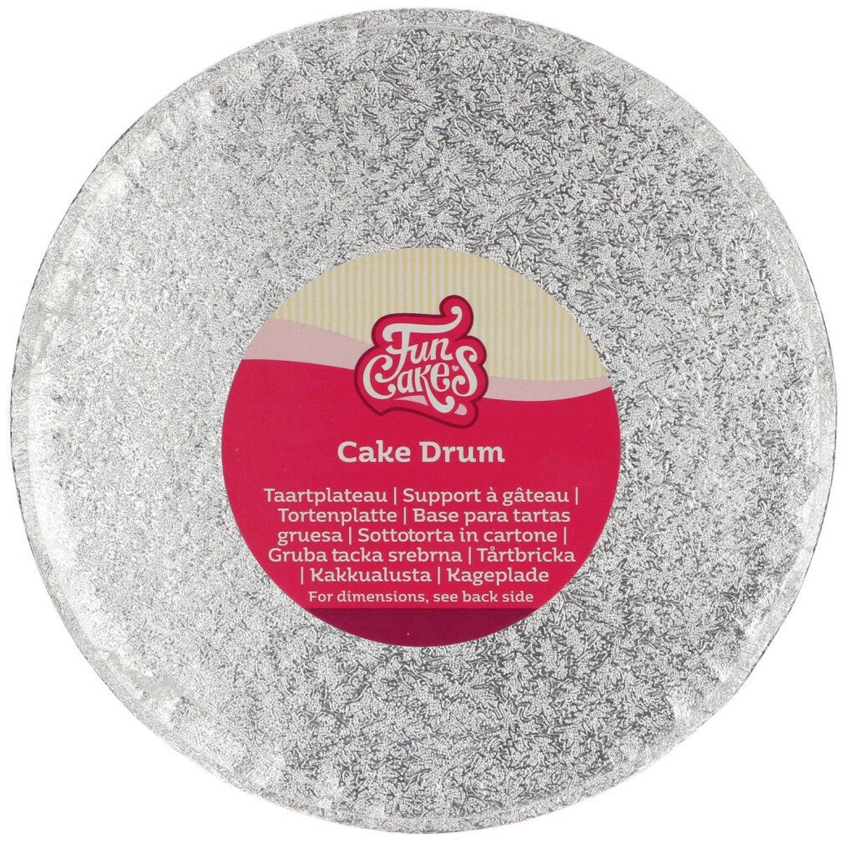 FunCakes Cake Drum Rond - Zilver - Ø20 cm / 12 mm - Taartonderlegger - Taartkarton