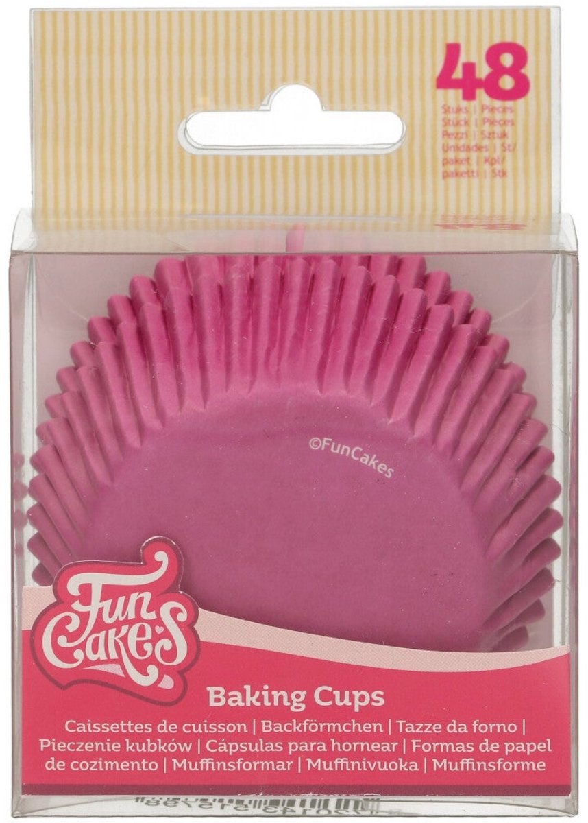 FunCakes Baking Cups - Roze - 48 Stuks - Cupcake Vormpjes Papier