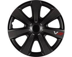 Carpoint Wieldoppen Vr Carbon 14 Inch Abs Zwart Set Van 4