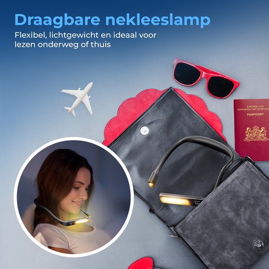 BP® Nekleeslamp met Timer - Leeslampje voor Boek - Leeslampje voor in Bed - Neklampje voor Haakwerk - Neklamp - Digitaal Display - Oplaadbaar - 3 kleuren licht - 9 standen - Zwart van BP — afbeelding 2