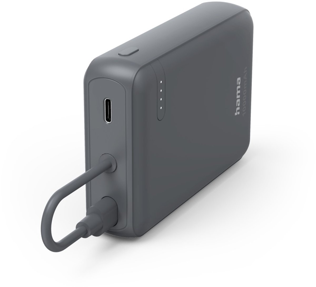 Hama Powerbank - Travel - 10000mAh - 15W - 1x USB-C, + USB-C kabel - Antraciet