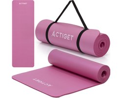 Actiget® Yogamat - Extra Dik - Inclusief Draagriem - 183 x 61 x 1 CM - Roze