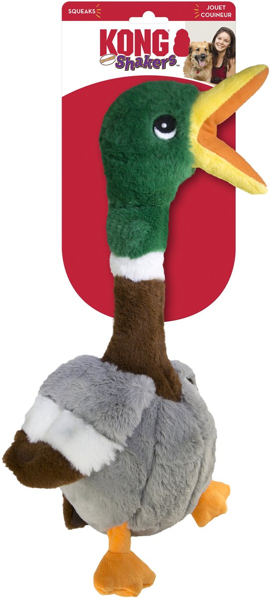 KONG Shakers Honkers Duck L: L18xB15xH46cm Hondenspeelgoed