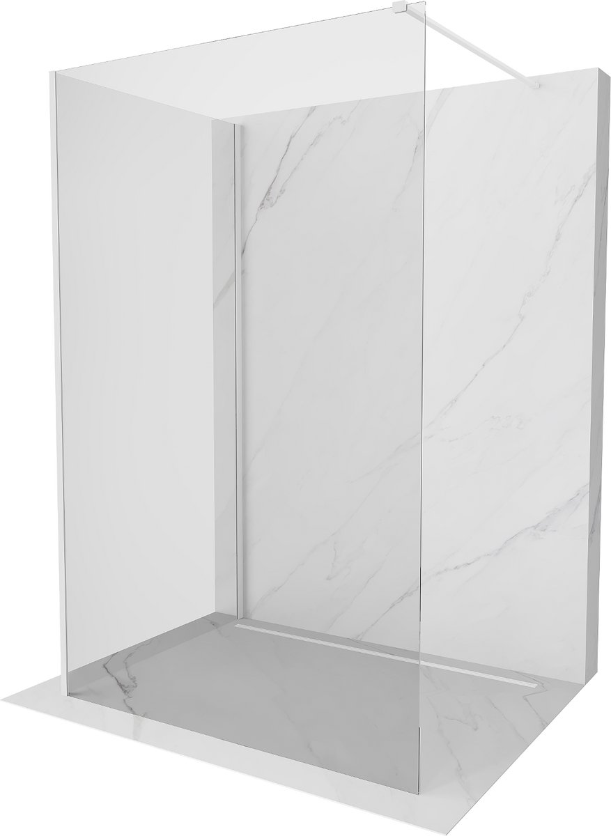 Mexen Kioto douchescherm Walk-in 105 x 90 , transparant, wit - 800-105-212-20-00-090