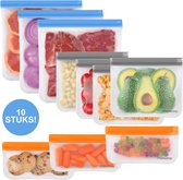 Sacs alimentaires en Siliconen en boîte - 10 pièces - Sac sandwich réutilisable - Sacs alimentaires durables - Boîtes de conservation - Refermables