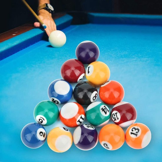 Set van 16 milieuvriendelijke poolballen voor kinderen - 32 mm - Mini biljartbal speelgoed - Pooltafel accessoire. van Merkloos — afbeelding 4