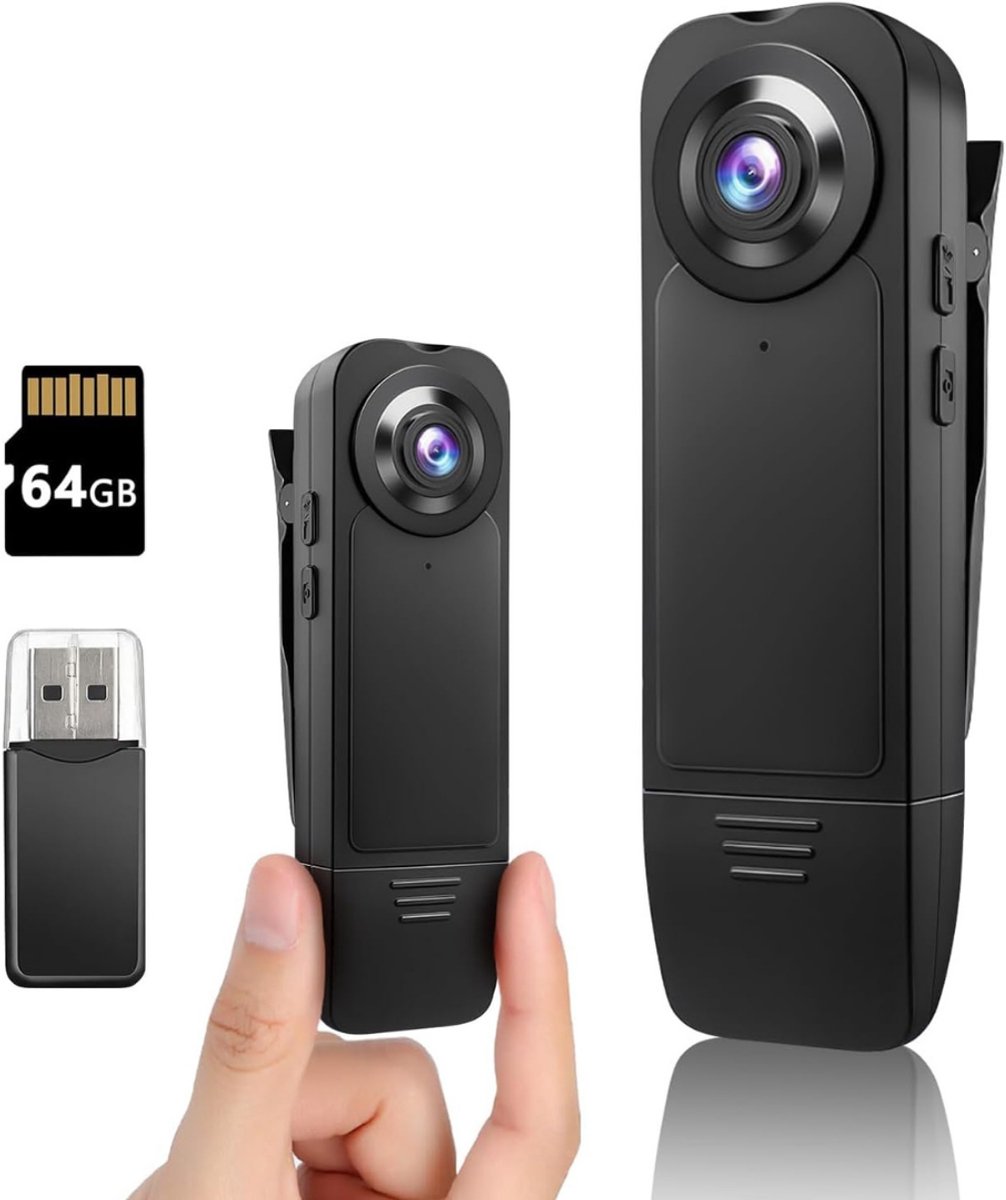Bodycam - Action Cam - Spycam - Bewegingsdetectie - 180º Draaibare Lens - Bodycam Politie - Full HD - Zwart