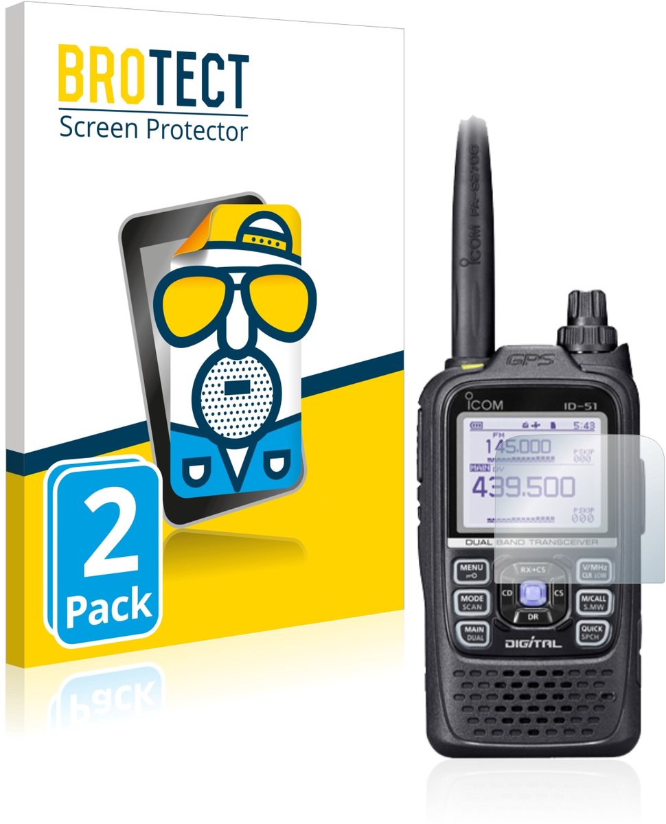BROTECT - Screenprotector voor Icom ID-51E Plus 2 - Folie Beschermfolie matte 2 Stuks