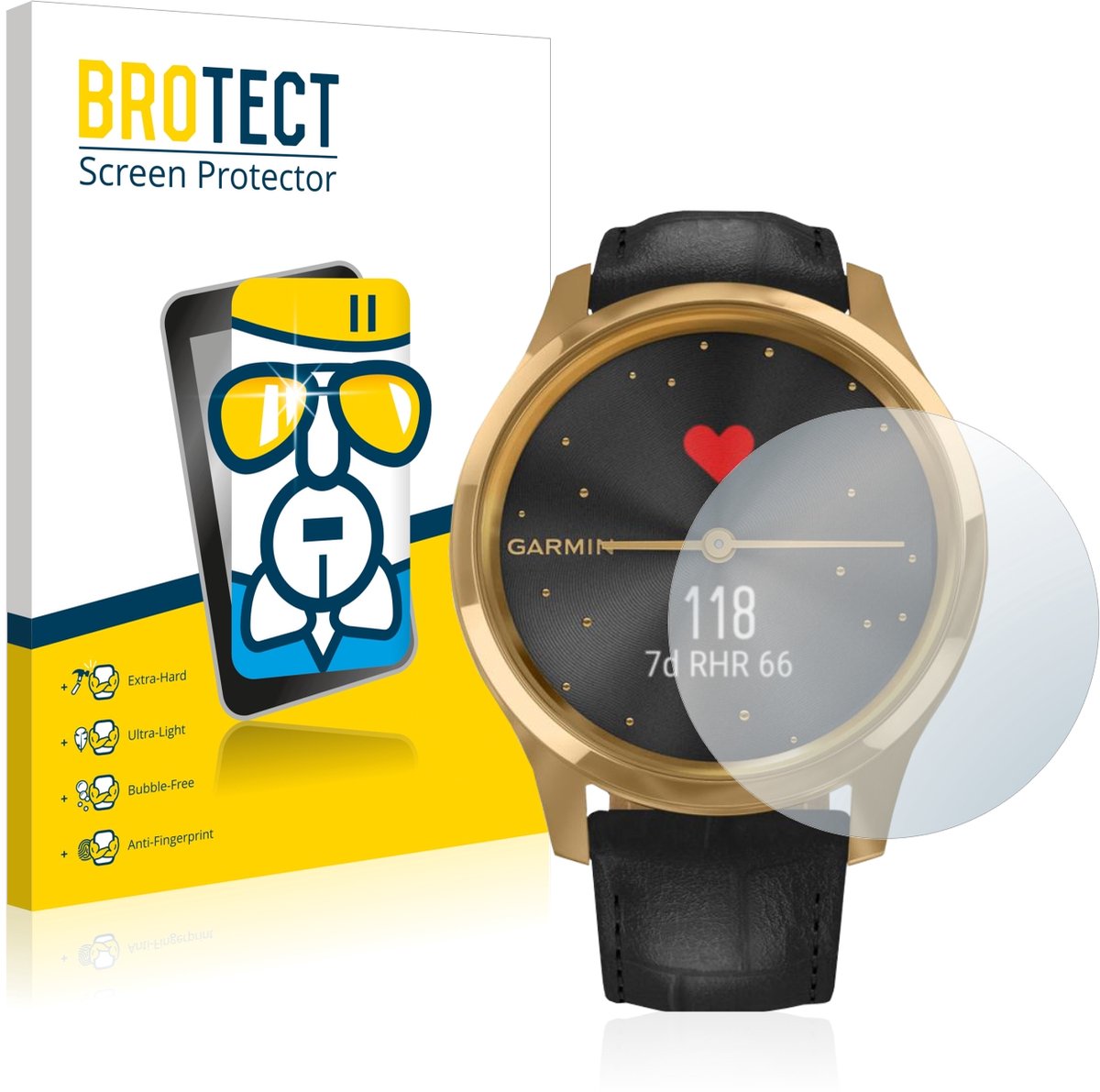 Screenprotector voor Garmin vivomove Luxe (42 mm) Beschermglas transparant