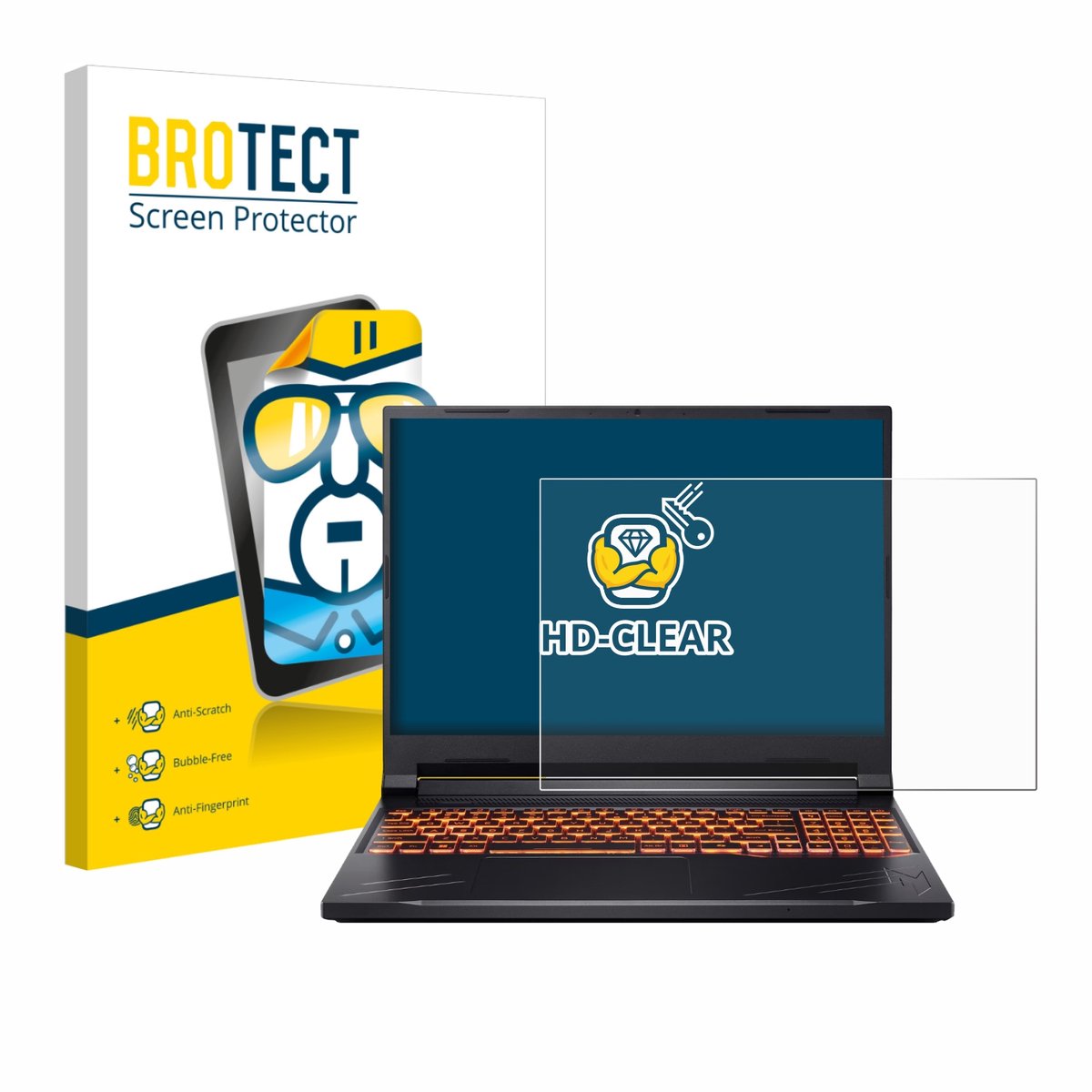 BROTECT - Screenprotector voor Acer Nitro V 16 - Folie Beschermfolie transparant