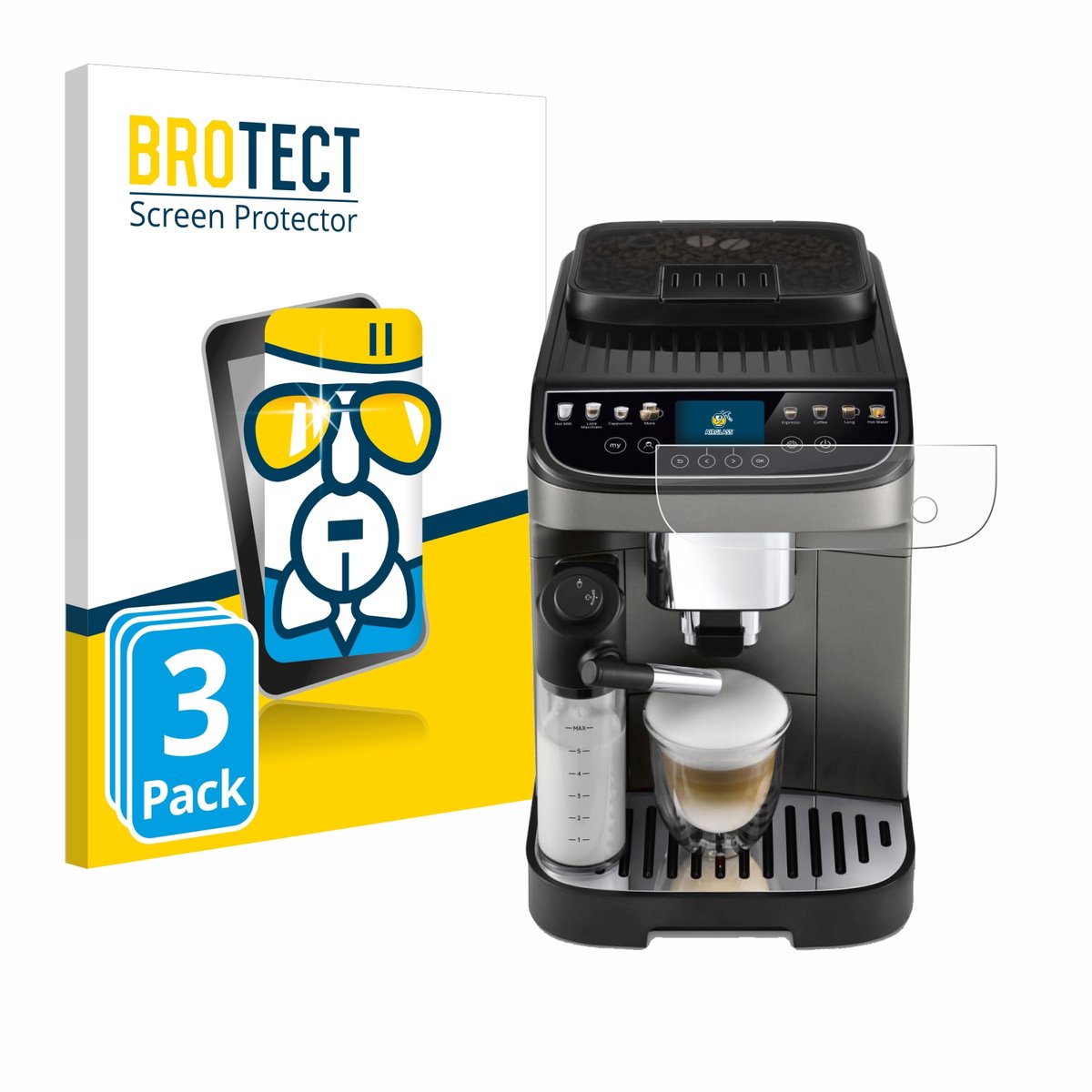 Screenprotector 3 Stuks voor DeLonghi Magnifica Evo Next Beschermglas transparant