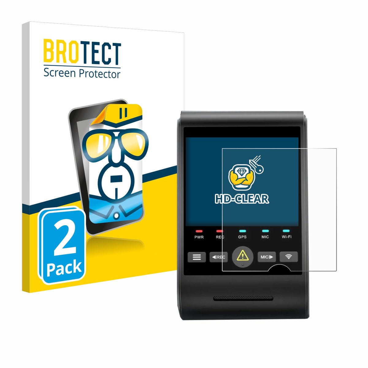 BROTECT - Screenprotector voor VIOFO A229 PRO - Folie Beschermfolie transparant 2 Stuks
