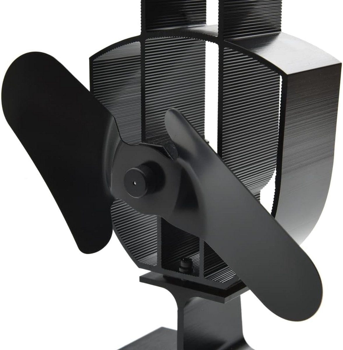 Warmteverspreider Kachelventilator met 2 Vinnen voor Radiator of Kachel - Zwart
