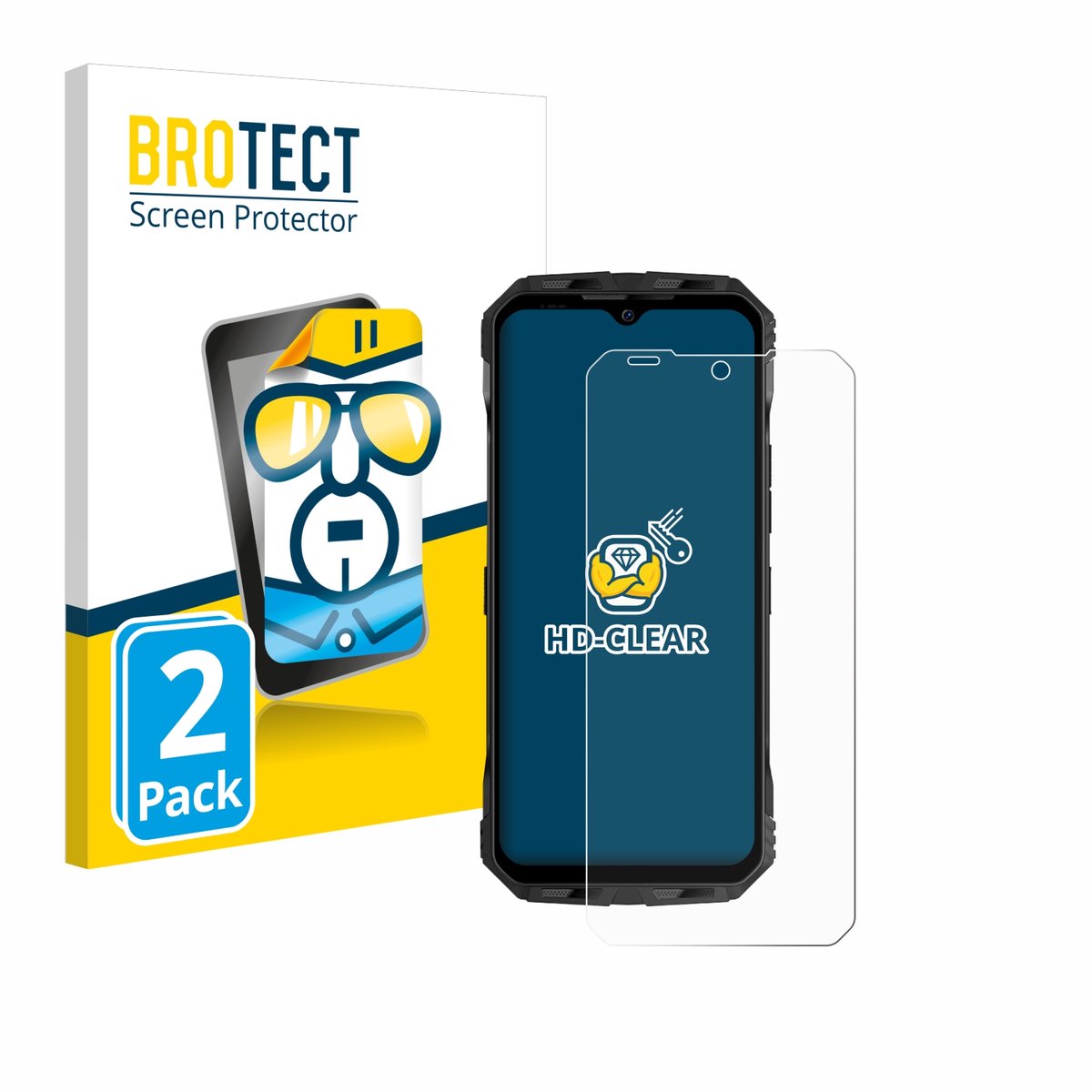 BROTECT - Screenprotector voor Doogee V Max Plus - Folie Beschermfolie transparant 2 Stuks