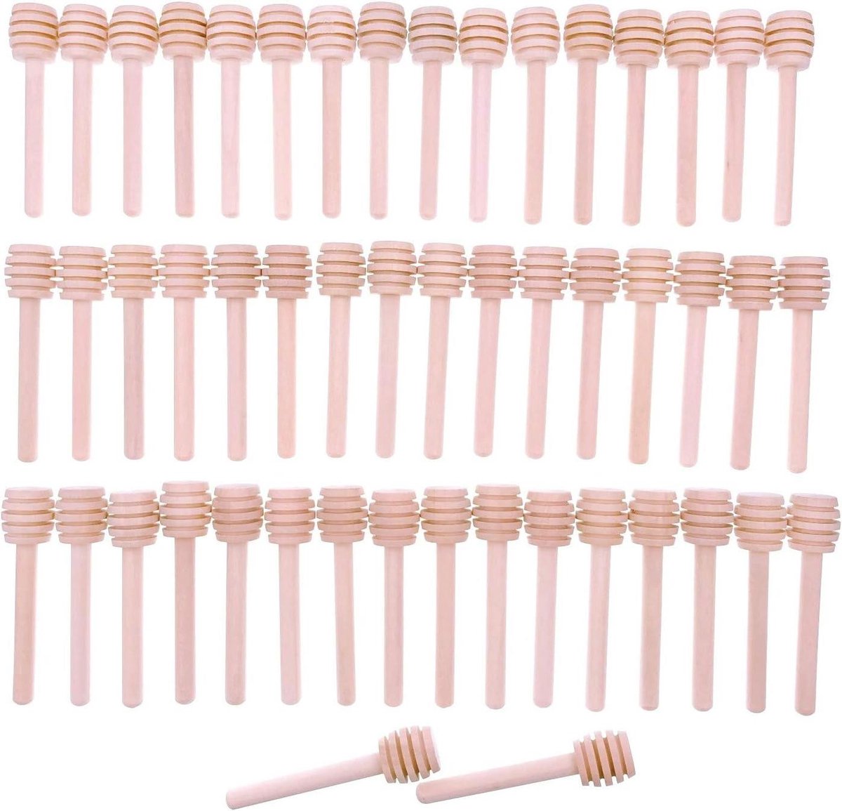 Allecto- Honinglepel - Honinglift - Honingspiraal - Honingstok - 8 cm - Dessertgereedschap - Geschikt voor - Bruiloft - Verjaardag - Babydouche - Kerstmis - Party - Zilverkleurig - 50 x.