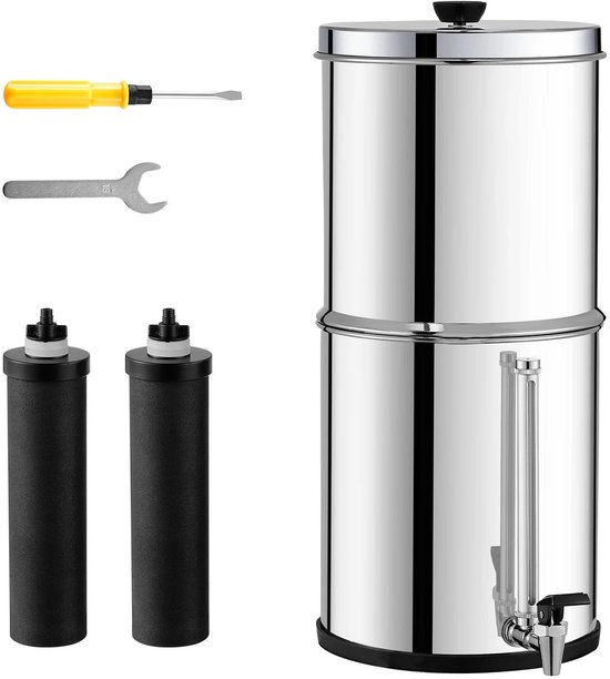 Allero Waterfilter - RVS Waterfilter - Waterfiltersysteem - Met 2 koolstoffilters -...
