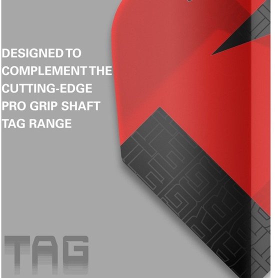 Target Tag 3 Set Black Red NO2 - Dart Flights van Merkloos — afbeelding 2