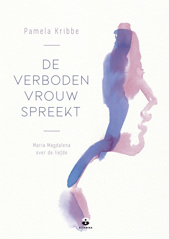 Boekomslag 'De verboden vrouw spreekt' met blauw-paarse aquarel van een gezicht.