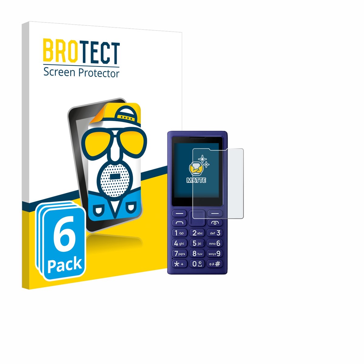 BROTECT - Screenprotector voor HMD 102 4G - Folie Beschermfolie matte 6 Stuks