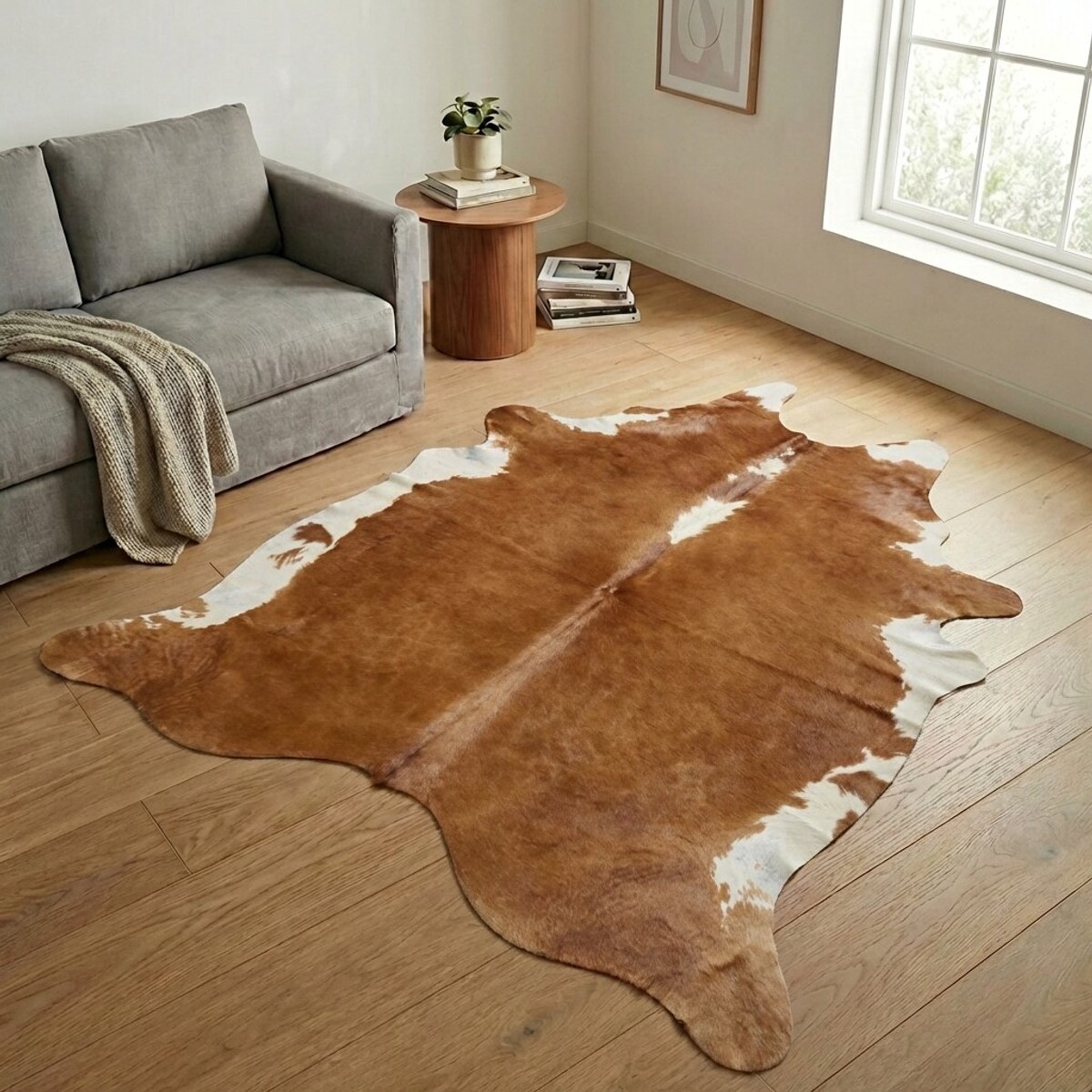 Koeienhuid Vloerkleed XXL (Extra Groot) - Effen-solid - 256 x 222 cm - Koeienkleed / Koeienvel / Dierenvel / Dierenhuid / Koehuid Tapijt