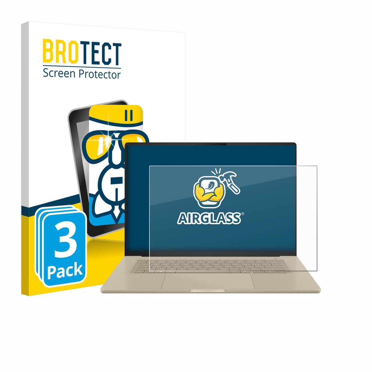 Screenprotector 3 Stuks voor ASUS ZenBook A16 UX3607 Beschermglas transparant