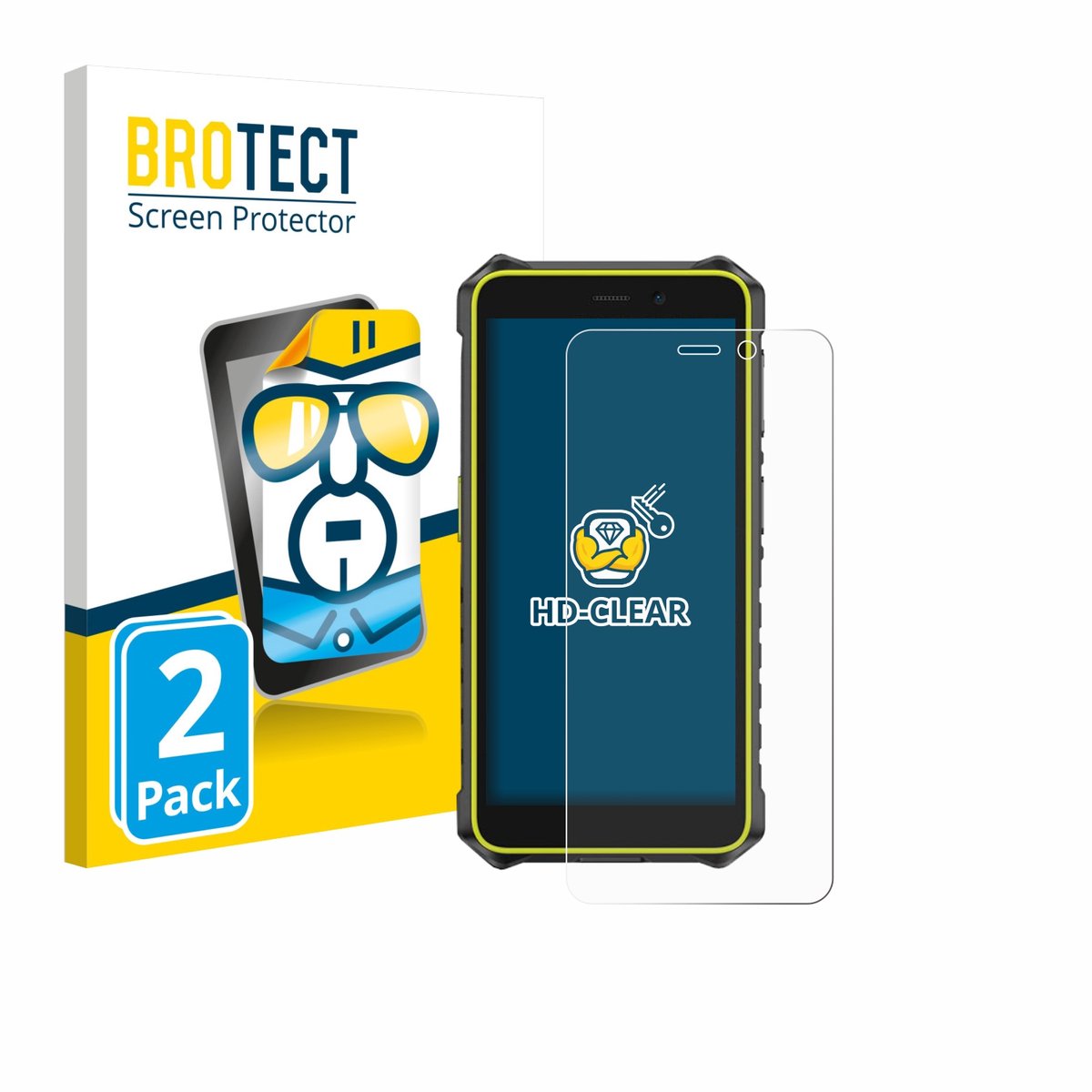 BROTECT - Screenprotector voor Ulefone RugKing 2 Pro - Folie Beschermfolie transparant 2 Stuks
