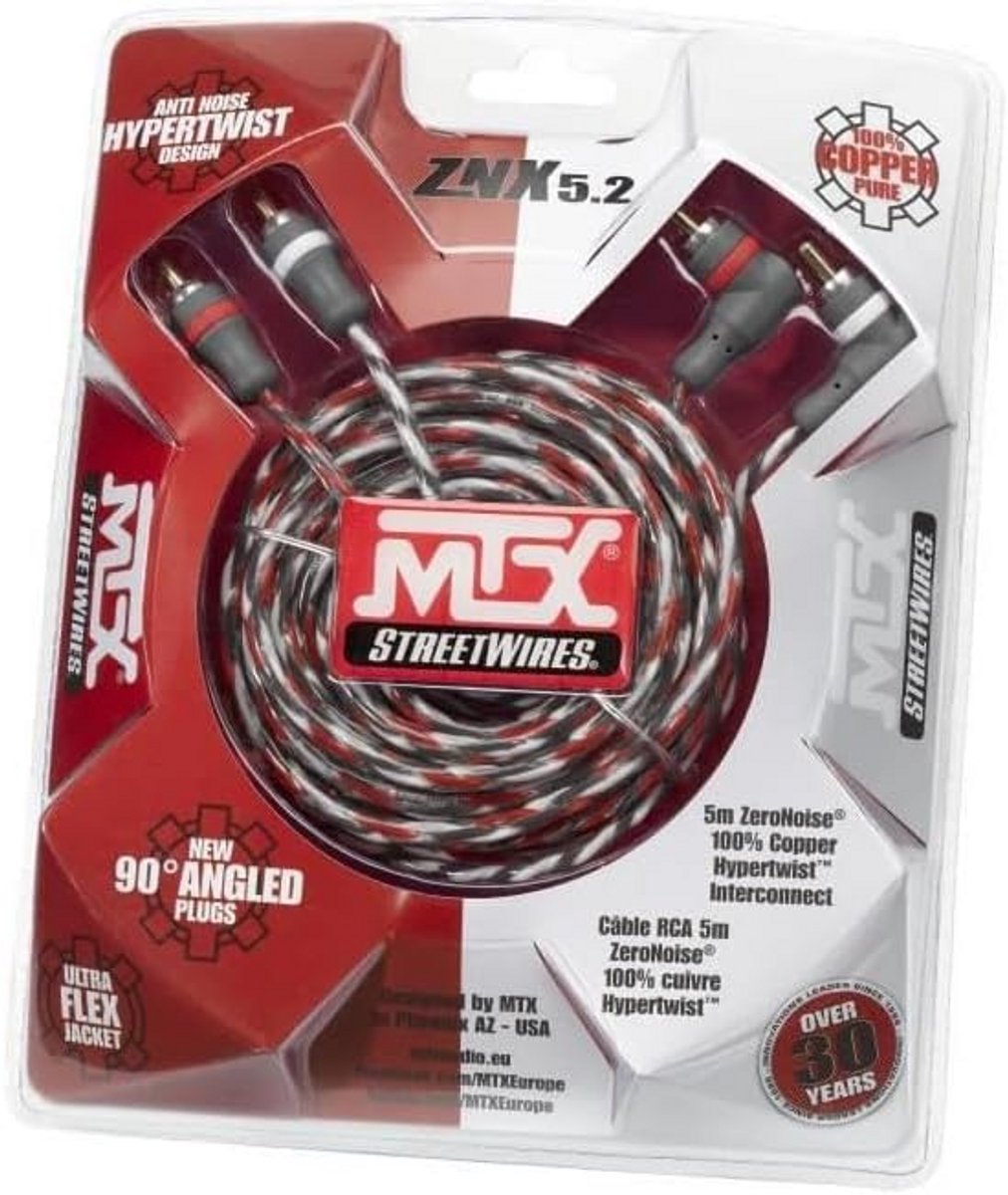 Symmetrische RCA Kabel 5 Meter voor Audio en Auto Hifi - 100% Koper