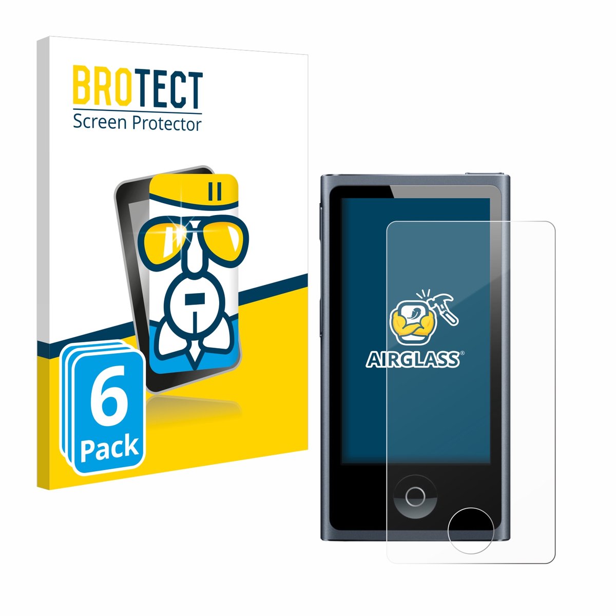 Screenprotector 6 Stuks voor Apple iPod nano 2012 (7. Gen.) Beschermglas transparant