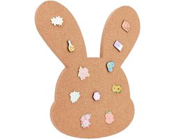 Display Kurk Board voor Pin Opslag en Home Decor - Houten Bulletin Board voor Broche Pins - Wandmontage - Konijn Broche Board - 1,2 cm Dik - Kantoor en Thuis - 31x27cm - Pin Display.