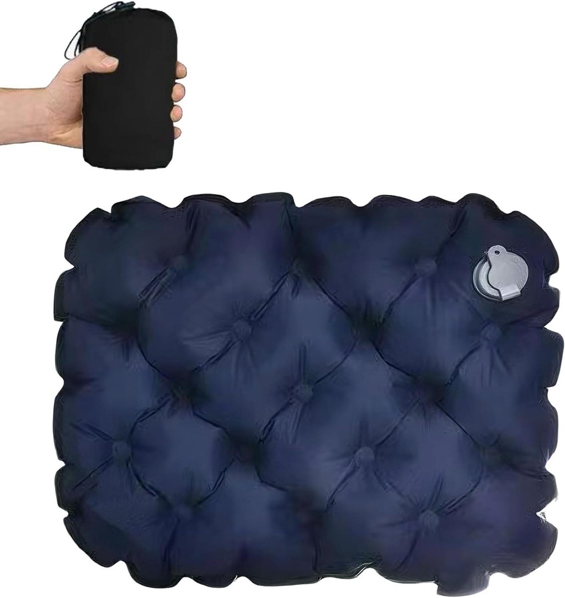 Opblaasbaar zitkussen voor camping en reizen - Ultralicht en opvouwbaar - Ideaal voor wandelen, reizen, vissen en boottochten - 47 x 37 cm
