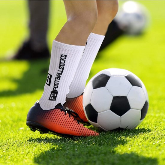 Ademende gripsokken voor voetbal met antislip siliconen bodem - Middenbuis elastische voetbalsokken - Maat 39-46 - Zwarte en witte gripsokken — afbeelding 4