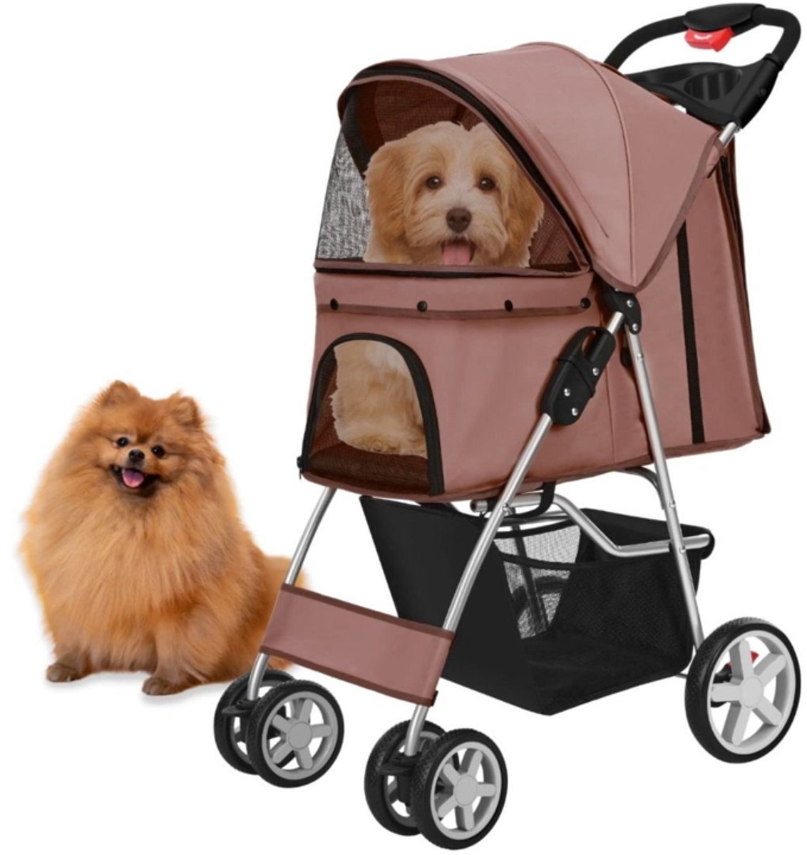 Bol.com TOPMAST HONDENBUGGY CLASSIC - BRUIN - 4 WIELEN aanbieding
