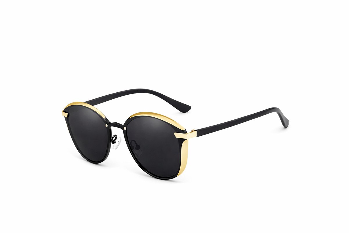 Kingseven Cat Eye - Zonnebril met UV400 en Polarisatie Filter | Cateye | Goud Zwart Montuur