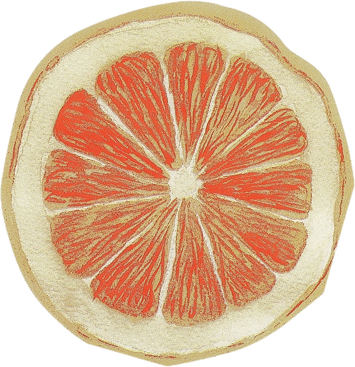 ARTYFETES - 20 cocktailservetten citrus sinaasappel papier 24x24cm in schijfvorm