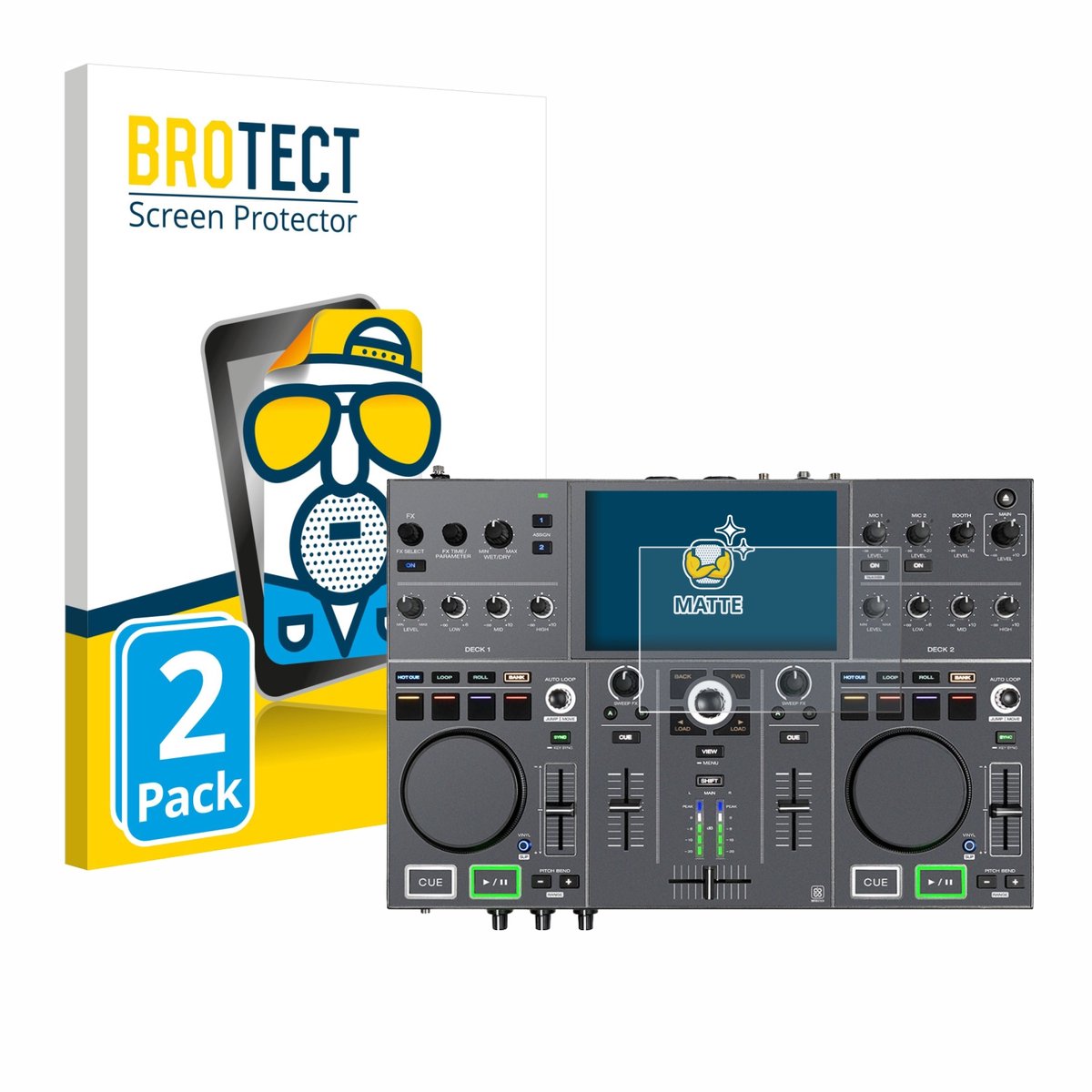 BROTECT - Screenprotector voor Denon DJ Prime Go+ - Folie Beschermfolie matte 2 Stuks