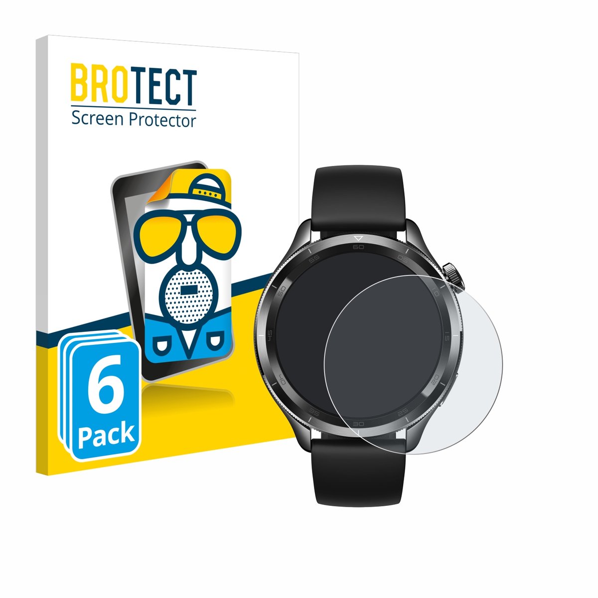 BROTECT - Screenprotector voor Xiaomi Watch S4 (47 mm) - Folie Beschermfolie matte 6 Stuks