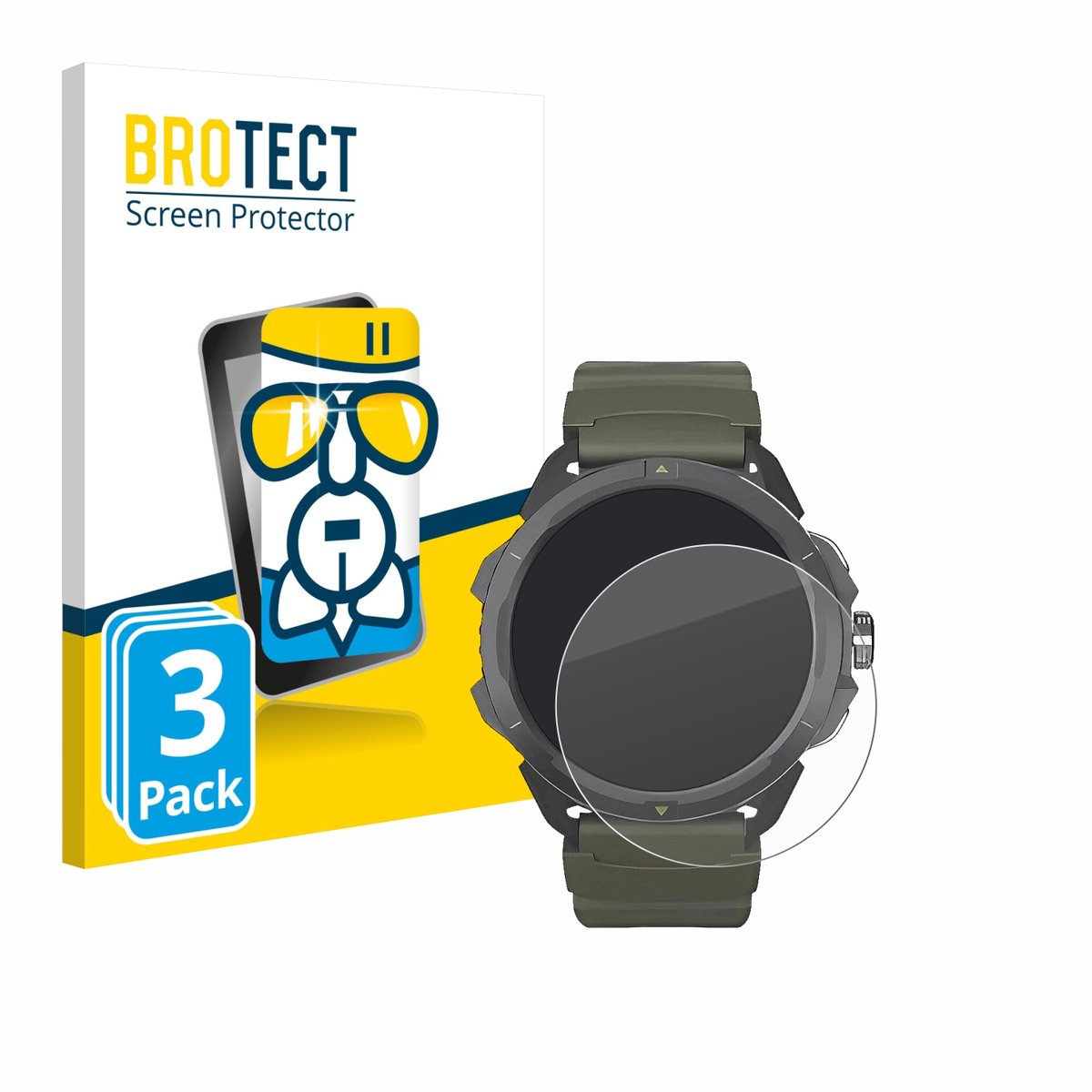Screenprotector 3 Stuks voor Hammer Watch 2 Military Edition Beschermglas transparant