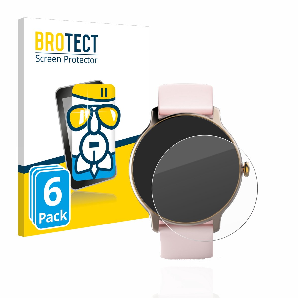 Screenprotector 6 Stuks voor Hama Fit Watch 4910 Beschermglas transparant