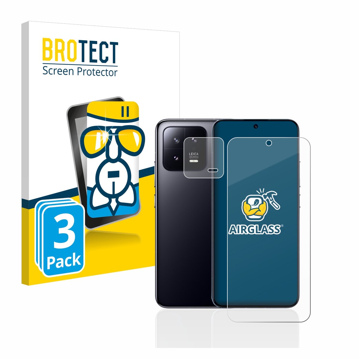 Screenprotector 3 Stuks voor Xiaomi 13 (Voor+Camera) Beschermglas transparant