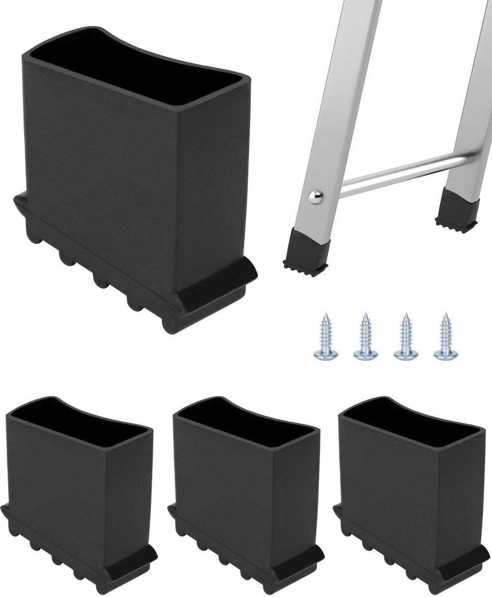 Universele Rubber Laddervoeten - Antislip Dikke Beschermkappen - 25x50 mm