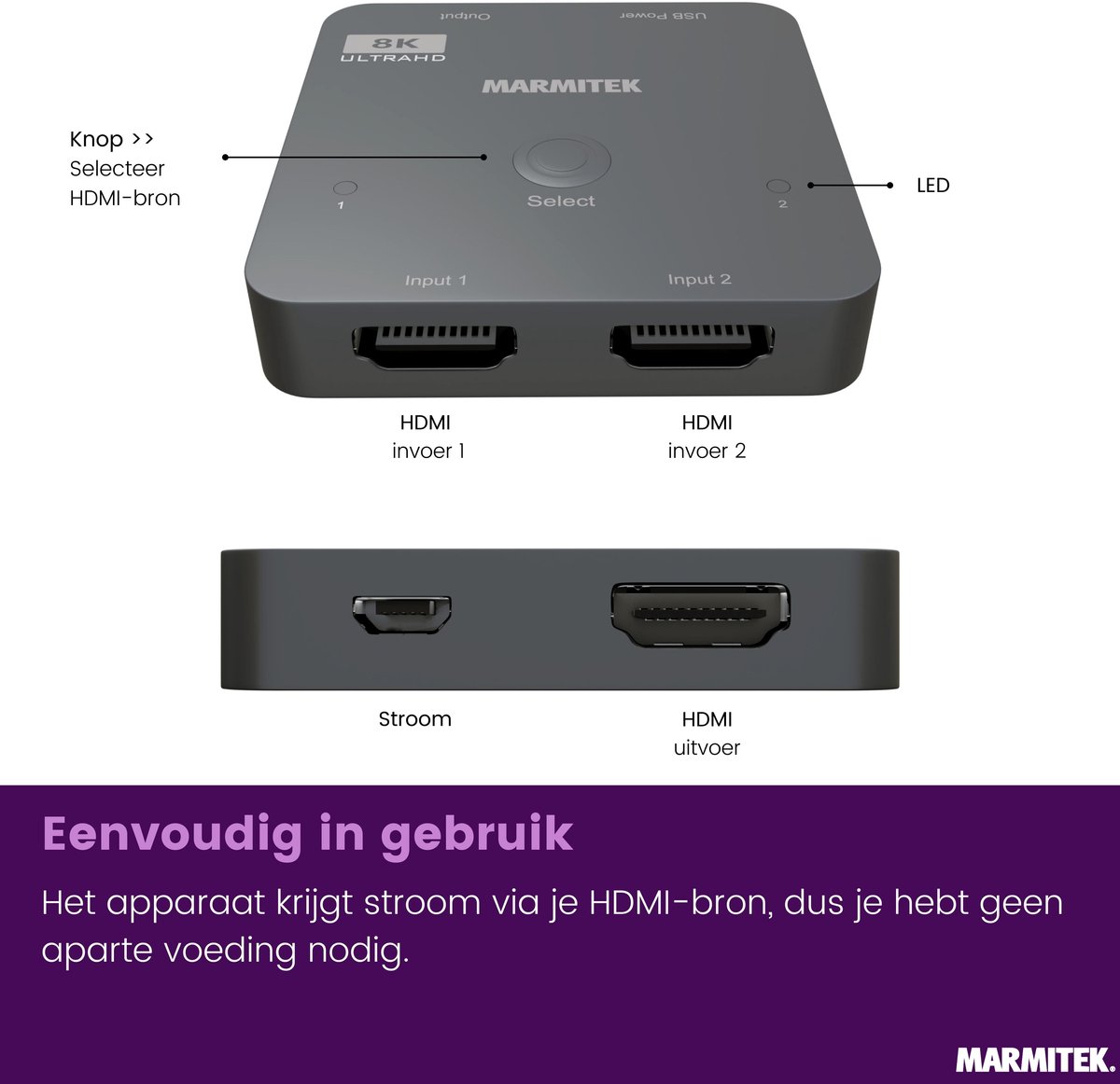 HDMI Switch 8K60 Marmitek Connect 740-4K120 Gaming - HDMI 2.1 HDMI Switch 8K60 Marmitek Connect 740-4K120 Gaming - HDMI 2.1