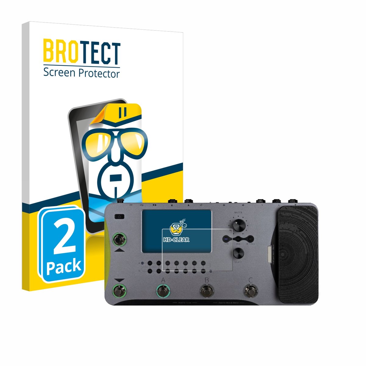 BROTECT - Screenprotector voor Mooer GE1000 - Folie Beschermfolie transparant 2 Stuks