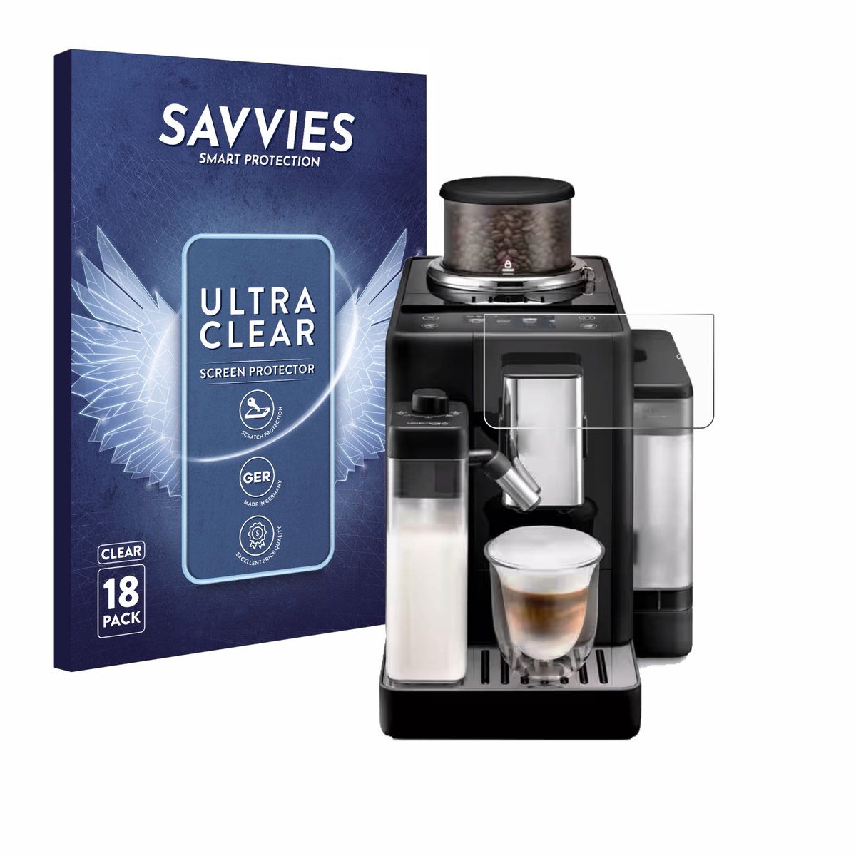 Savvies - Screenprotector voor DeLonghi Rivelia - Folie Beschermfolie transparant 18 Stuks